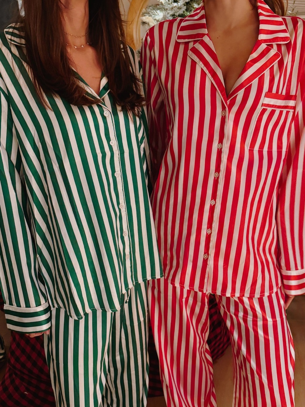 Show Me Your Mumu Red White Stripe Satin Pajama Set XL
